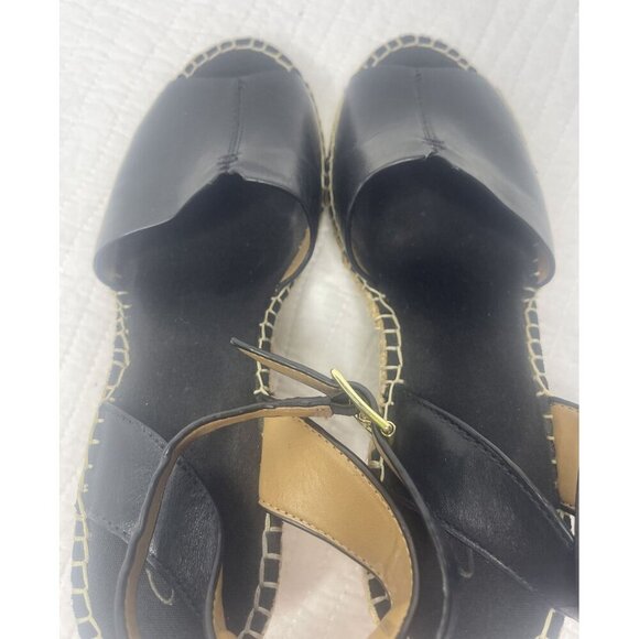 Clarks Black Leather Petrina Selma Ankle Strap Wedge Open Toe Sandal 8M - Picture 10 of 10